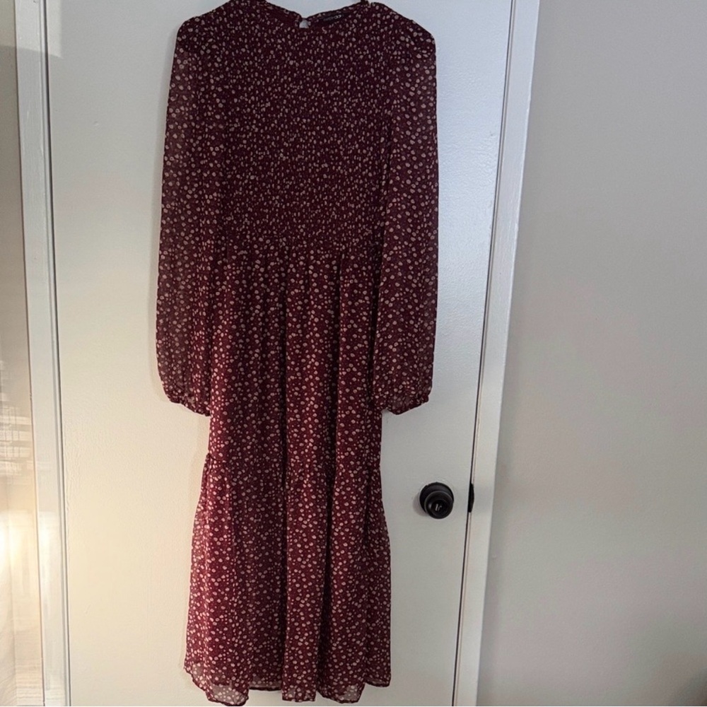 Burgundy Floral Dress